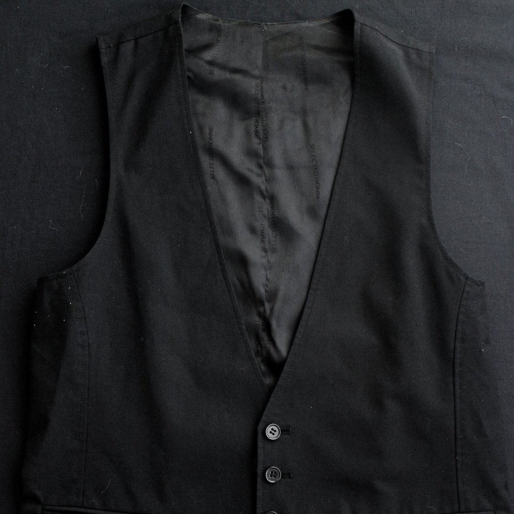 Black Mens Dress Vest Medium Selected Homme Brand